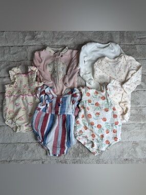 Lot of 7 Baby Girl Items Newborn-3 months